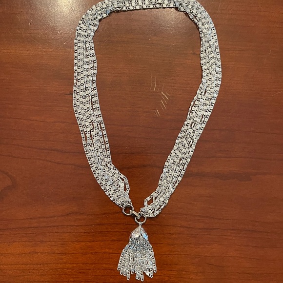 Vintage Sarah Coventry Silvery Cascade Silver tone multi strand Necklace - Picture 15 of 16